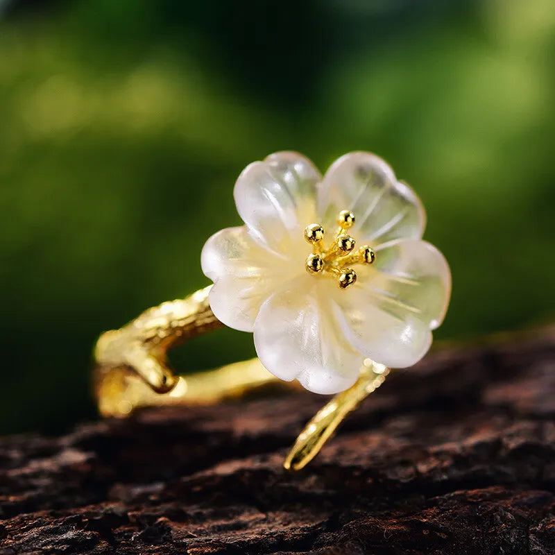 Flower in the Rain Ring in Silver and 18K Gold
