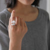 Load image into Gallery viewer, Crystal Lily Ring in 925 Silver and 18K Gold