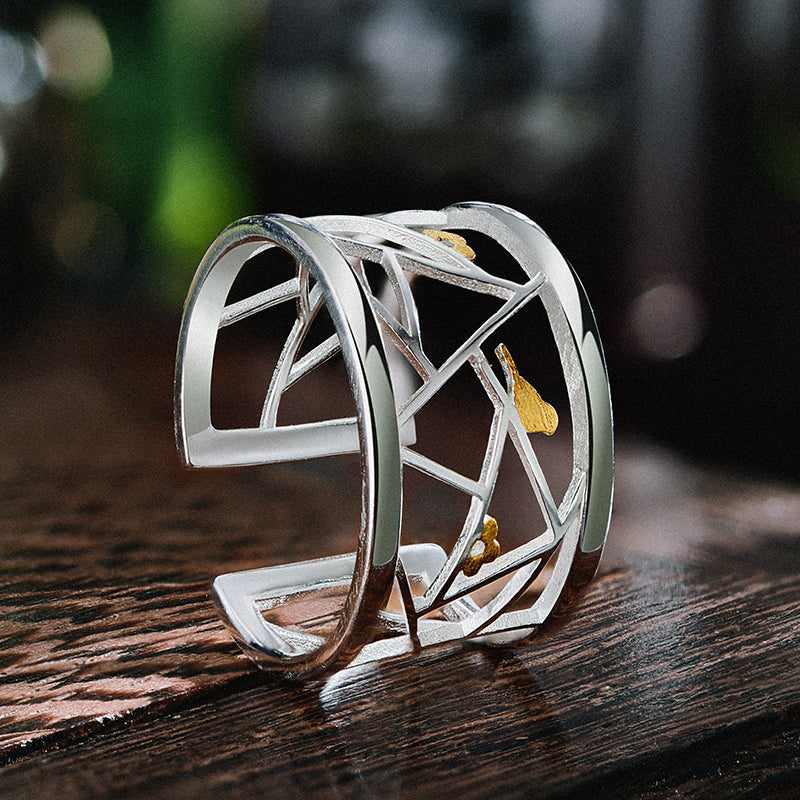 Bird and Flowers Ring