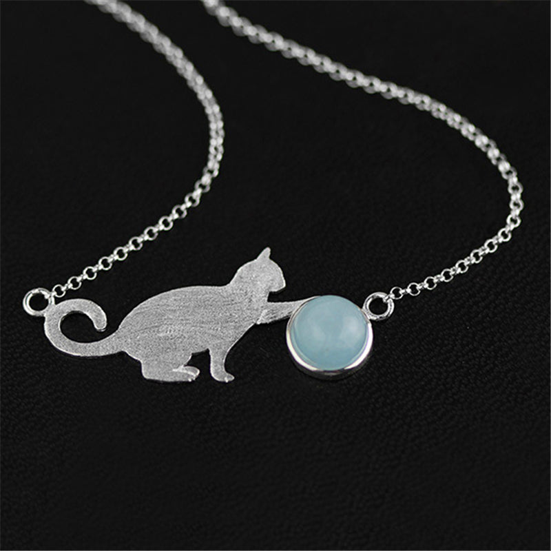 Cat and Ball Necklace
