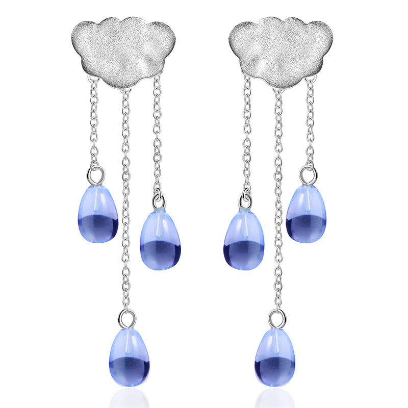 Cloud Drops Earring in 925 Silver and 18K Gold
