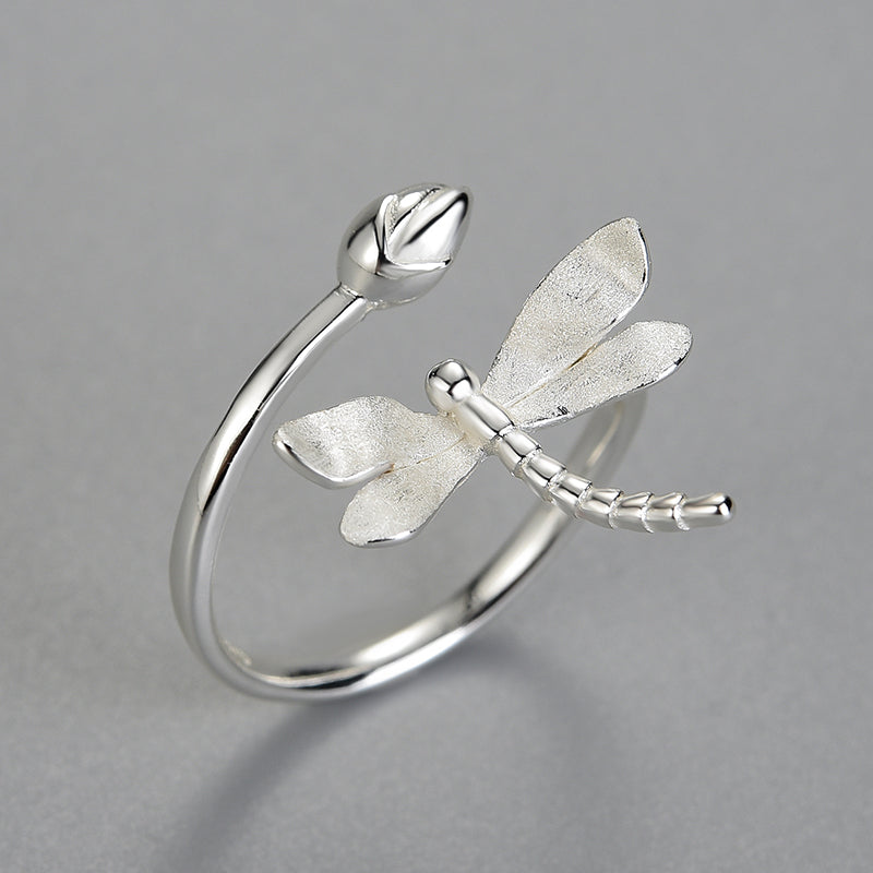 Dragonfly and Sprout Ring