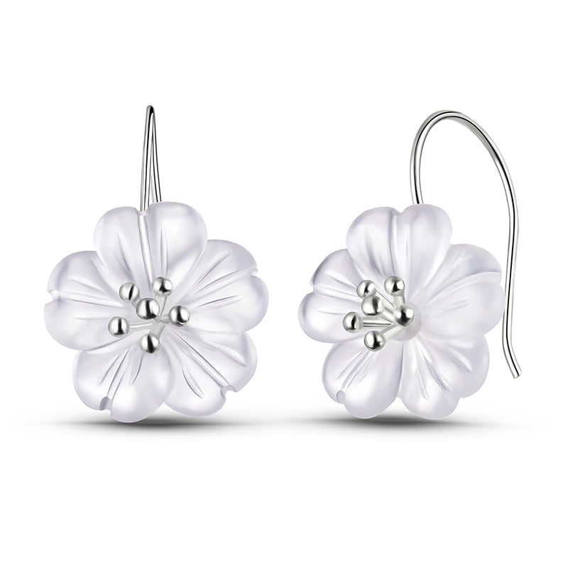 Earring Flower in the Rain in 925 Silver and 18K Gold