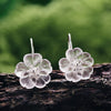 Load image into Gallery viewer, Earring Flower in the Rain in 925 Silver and 18K Gold