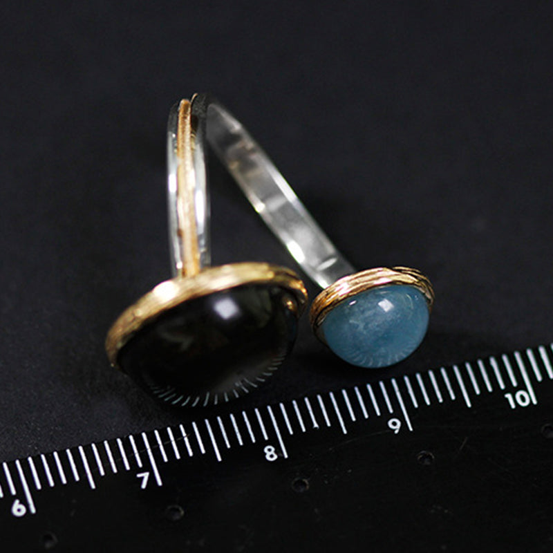 Labradorite Double Orbit Ring
