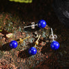 Load image into Gallery viewer, Lapis Lazuli Earring in 925 Silver and 18K Gold