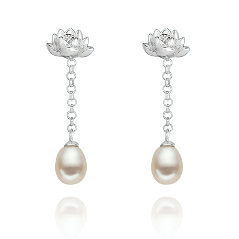 Pearl Lotus Earring
