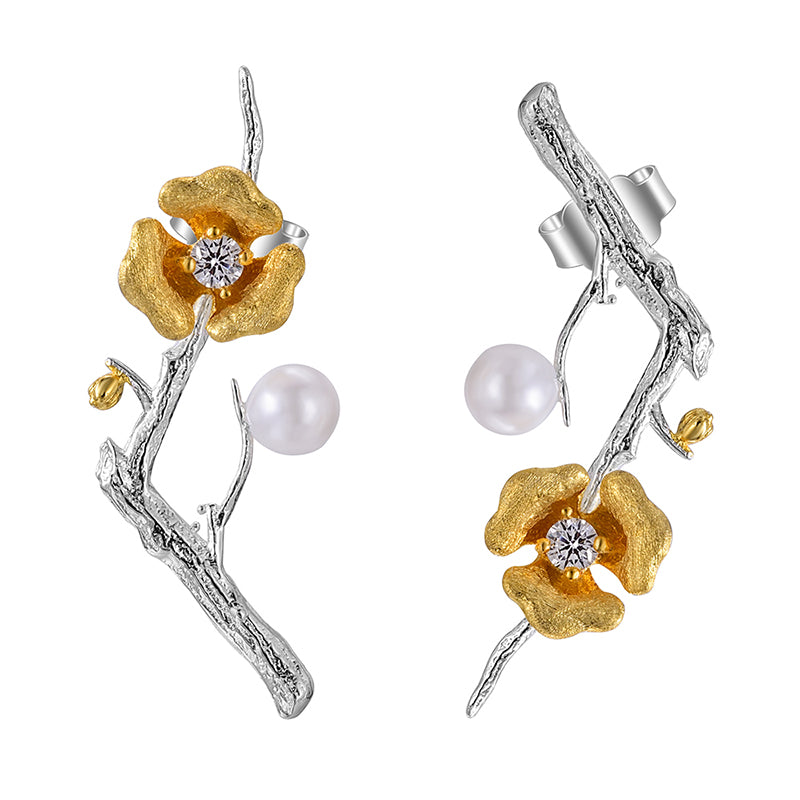 Pearl Plum Blossom Earring