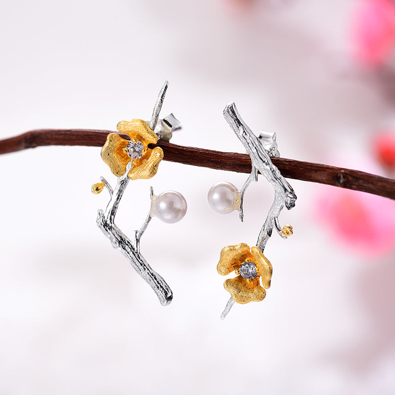 Pearl Plum Blossom Earring