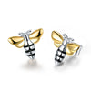 Bee Earring in 925 Silver and 18K Gold