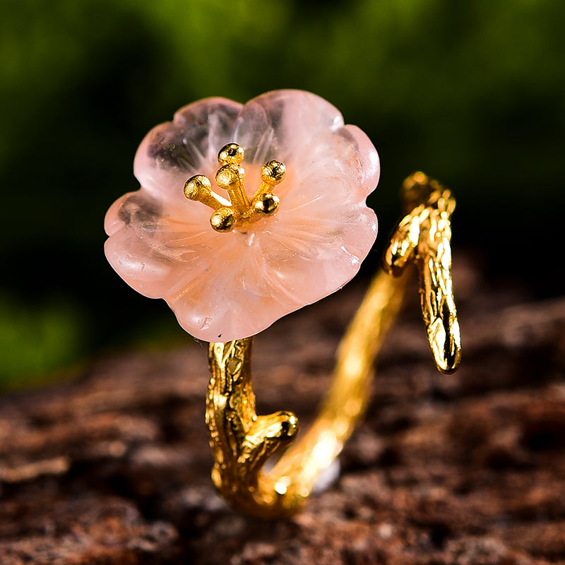 Flower in the Rain Ring in Silver and 18K Gold